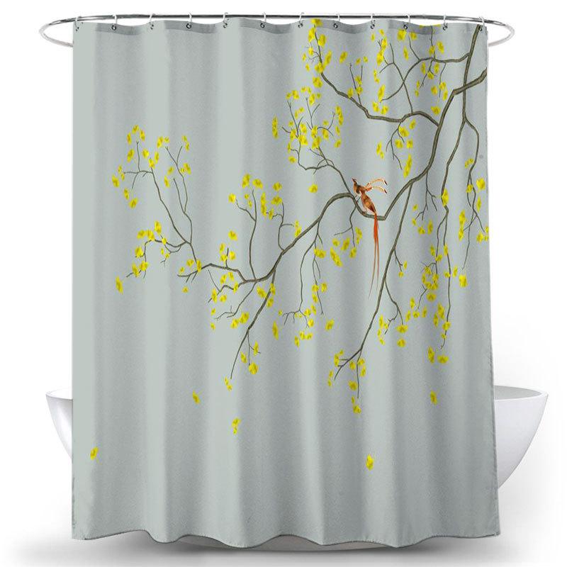 Flower and Bird Shower Curtain Waterproof Bathroom Decorative 3D Printed Fabric Decorative Shower Curtain cortina de la ducha