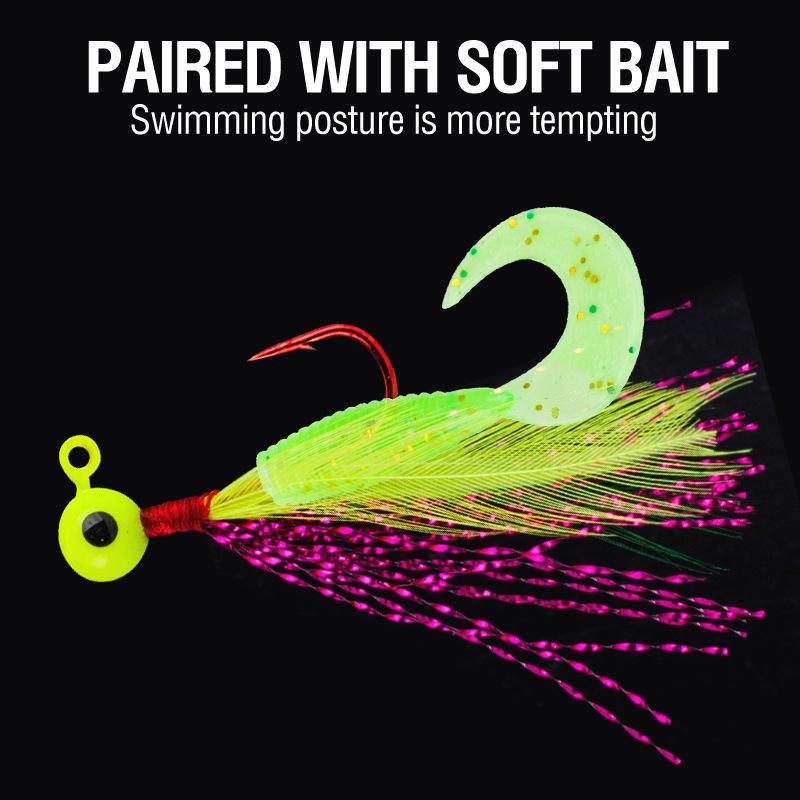 Boxed4PCS 15GFly Hook Set, Feather Hook, Artificial Bait, Micro-fish Bait, Fly Hook, Mosquito Hook