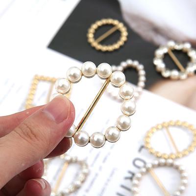 Women Geometric Brooch Clothes Corner Knot Button Ring Shirt Hem T-Shirt Scarf Buckle Clothes Decoration Accessories