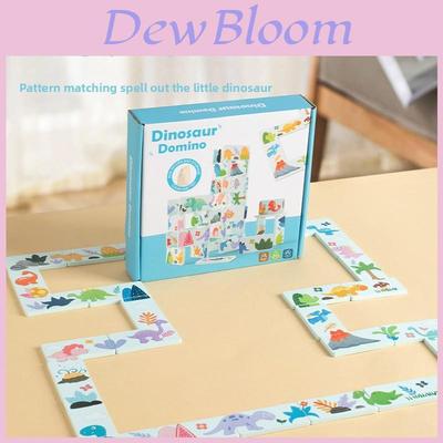Dinosaur Wooden Domino Set For Toddlers Educational Cognitive Fine Motor Skills Development Toy