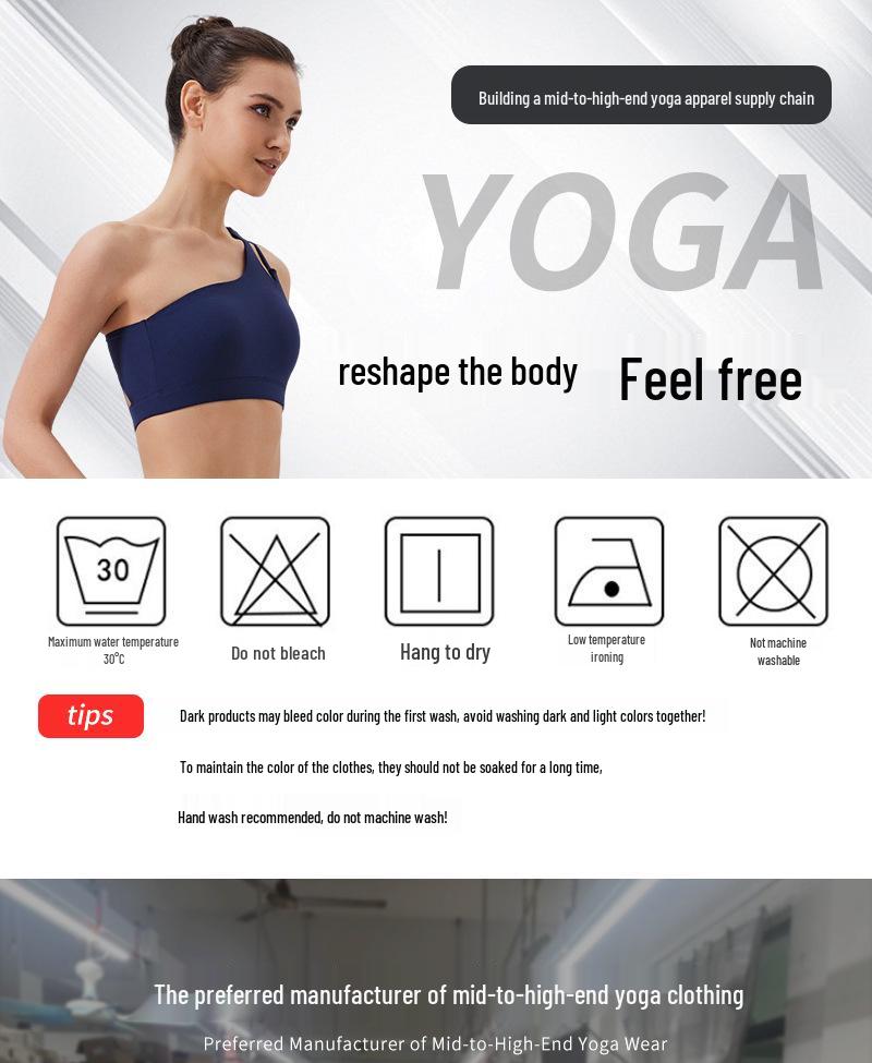 Gränsöverskridande Enaxlad Sport-BH för Yoga med Oregelbundna Band - Stötsäker, Vacker Ryggdesign för Fitness & Löpning