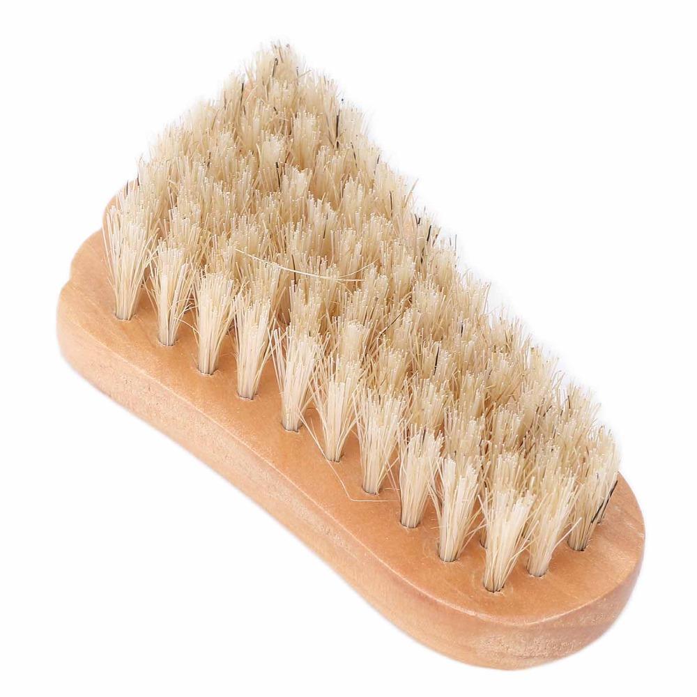 Natural Bristles Fingernail Toenail Scrub Brush Wooden Hand Foot Nail Scrubber Pedicure