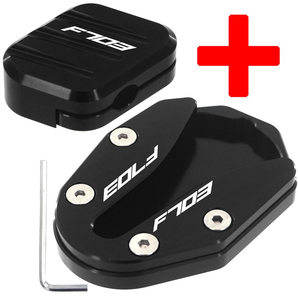 For Zontes 703F F703 703  Side Stand Enlarger Pad CNC Aluminum Kickstand Extension Foot Support Base Motorcycle Acssories