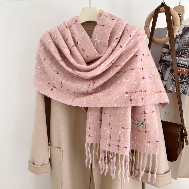 New Women'S Scarf Winter Birthday Gift Imitation Cashmere Neck Thickened Warm And Cold Proof Fashion