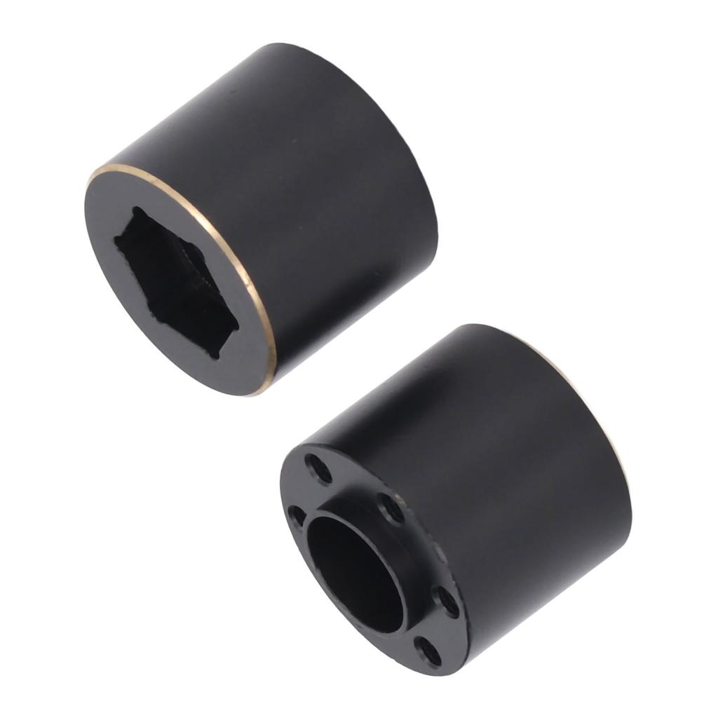 2pcs 1.9 2.2 Inch Wheel Hex Hub Widen Adapter Brass Black Wheel Rim Adapter for Remote Control Car 18.5mm   0.7in