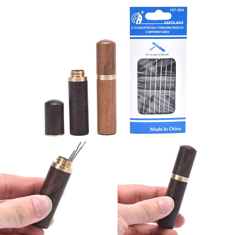 Hand Sewing Needle Storage Tube DIY Wooden Box Sewing Needle Holder Storage CaH2 Hand Sewing Needle Storage Tube DIY Wooden Box Sewing Needle Holder Storage CaH2
