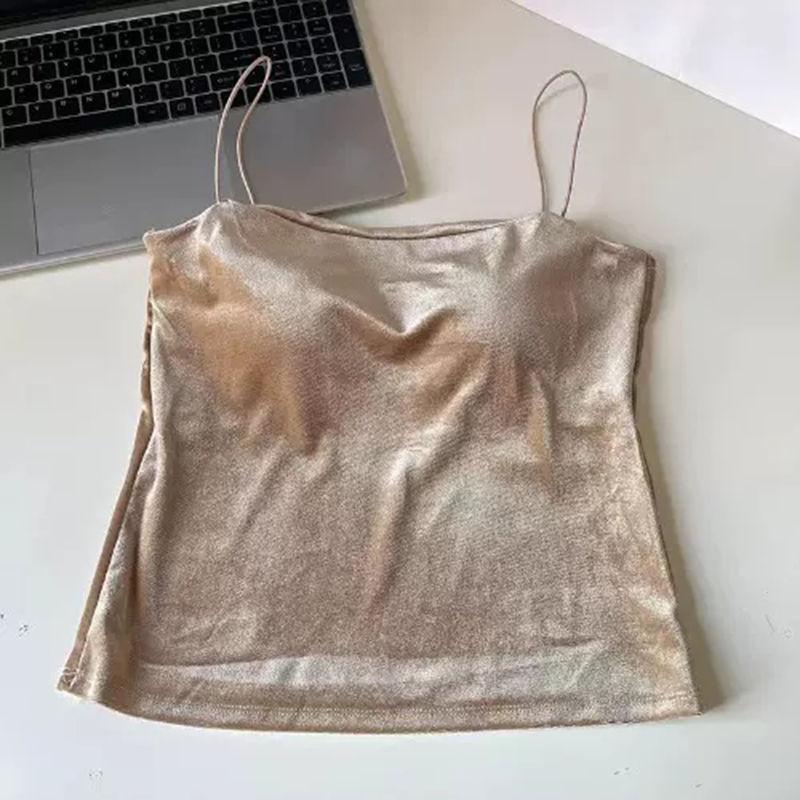 Sametové tílko vesta Vysoce kvalitní spodní prádlo Není třeba nosit prsní vložku Bandeau Lodičkový výstřih Bez rukávů Top na špagetová ramínka Sametový Sexy