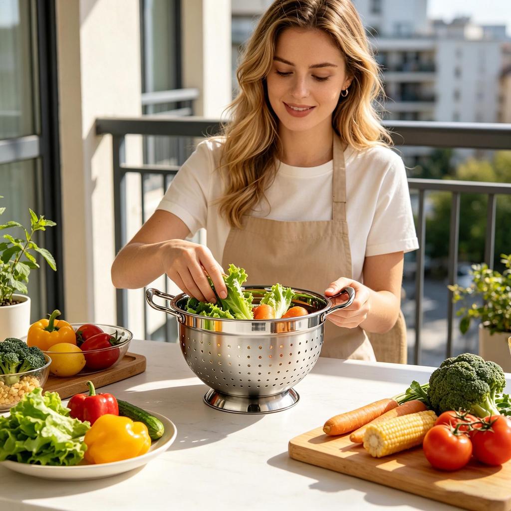 Colander Stainless Steel Multifunction Quick Drainage With Handles Rice Colander Fruit Strainer For Vegetables Fruits Spaghetti