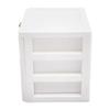 3-Layer White Desktop Storage Organizer with Drawers and Top Platform Durable PP Material Space-Saving Desk Organizer