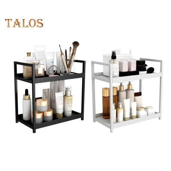 Countertop Storage Rack Double Layers Heavy Duty Metal Home Office Living Room Kitchen Bathroom Cosmetics Organizer Holder