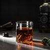 Whiskey glass, rocks glass, sake glass, clear glass tumbler with Kanzan mountain design, wooden box included (approx. 325ml capacity)
