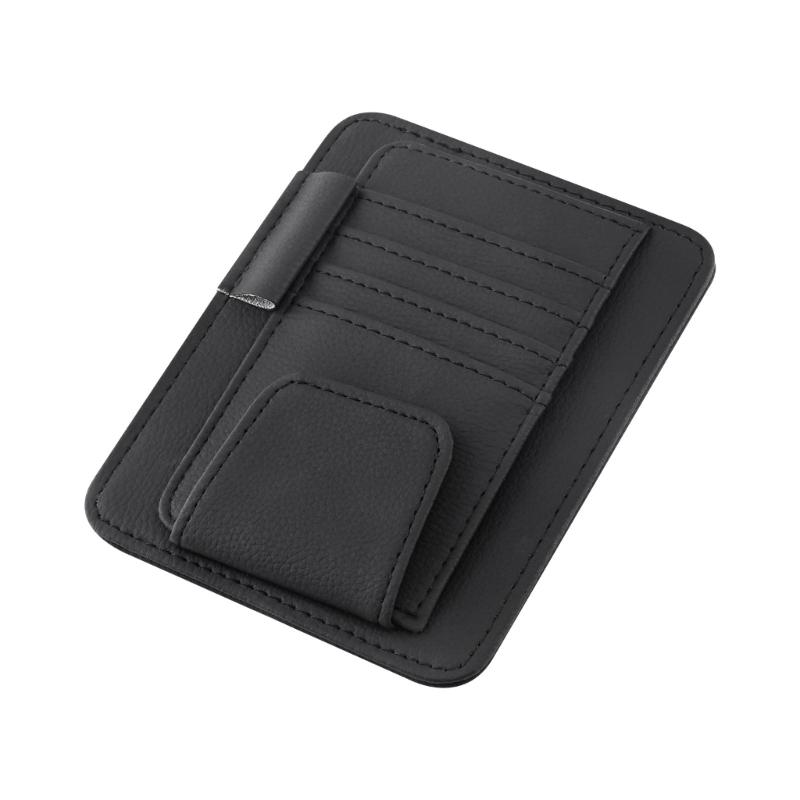 PU Leather Car Sun Visors Glasses Holder Glasses Bracket Auto Sun Visors Plate Sunglasses Case Card Pen Holder