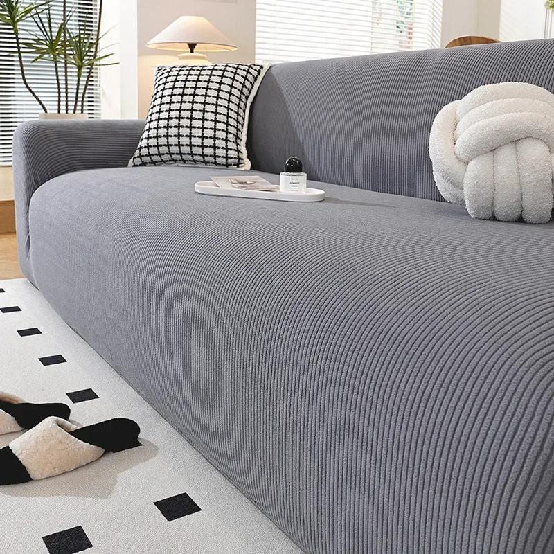 

1/2/3/4Seater Stretch Sofa Cover Dustproof Armchair Protector Anti-Slip Full Cover Corduroy Slipcover L Shape Corner Couch Cover 1pc Single set(90-140cm)