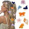 Colorful Marine Animal Hair Clip Set: Dolphin, Octopus, Lobster, Crab, and Starfish Accessories