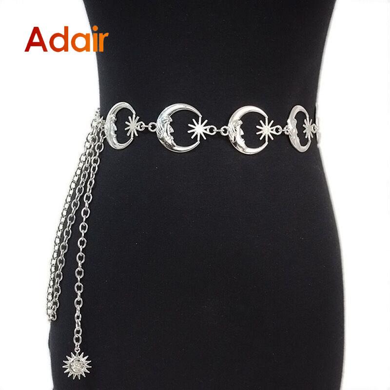 Fashion Waist Chain Belt For Women Gold Silver Color Metal High Quality Waistband Dress Lady Luxury Designer Brand Belt DT016