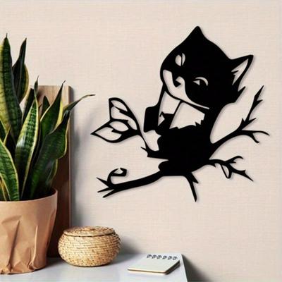 Vintage Cat Metal Wall Art Weather Resistant Iron Sculpture Home Decor Gift for Pet Lovers