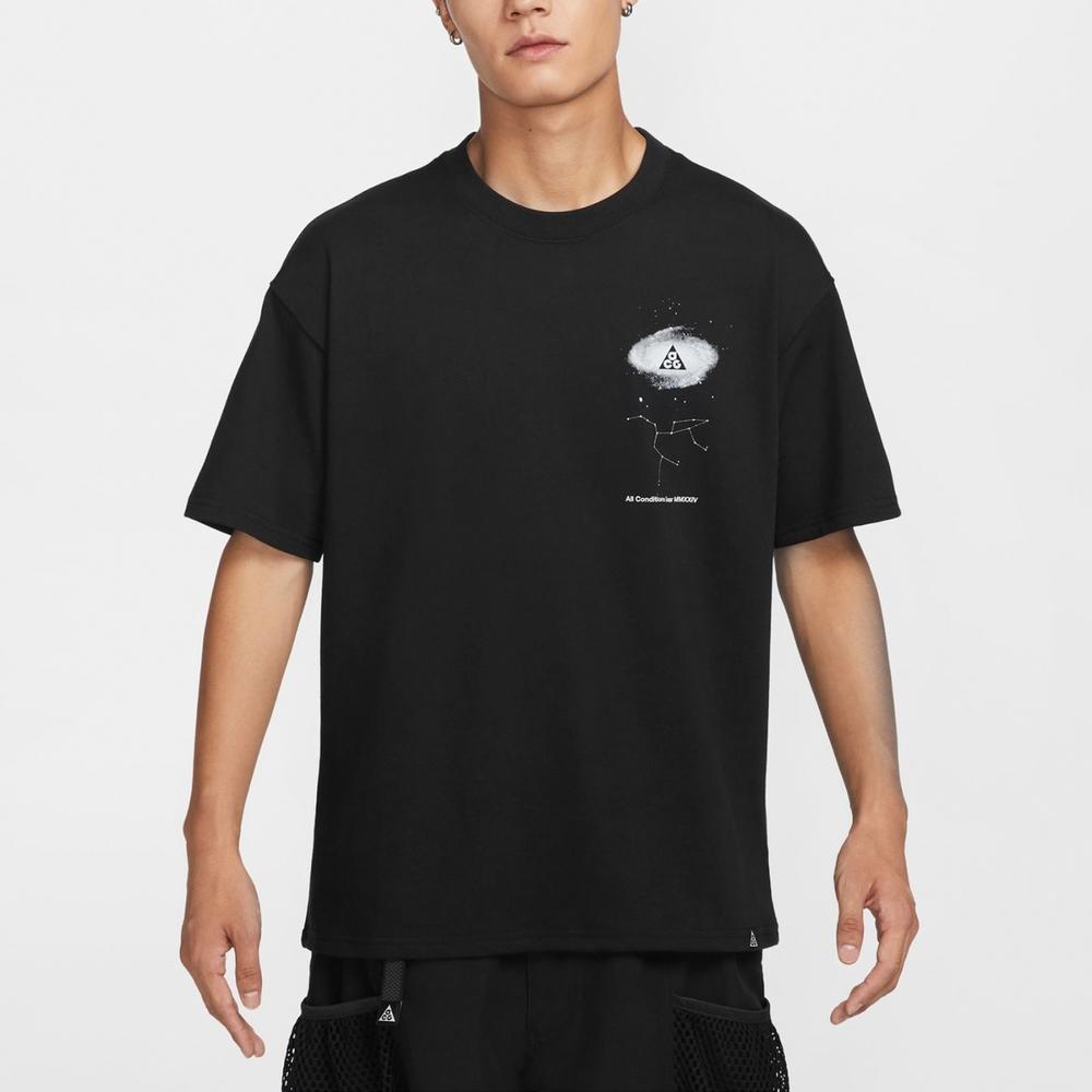 Nike ACG Series Logo Print Pullover Crew Neck Breathable Short Sleeve T-Shirt Men Tops Black FZ5276010