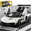 1/24 skala Lambo Aventador SVJ63 odlany model samochodu zabawka, zabawka napędzana typu pull back z dźwiękiem i światłem dla dzieci maluch chłopcy dziewczęta kolekcja prezentów