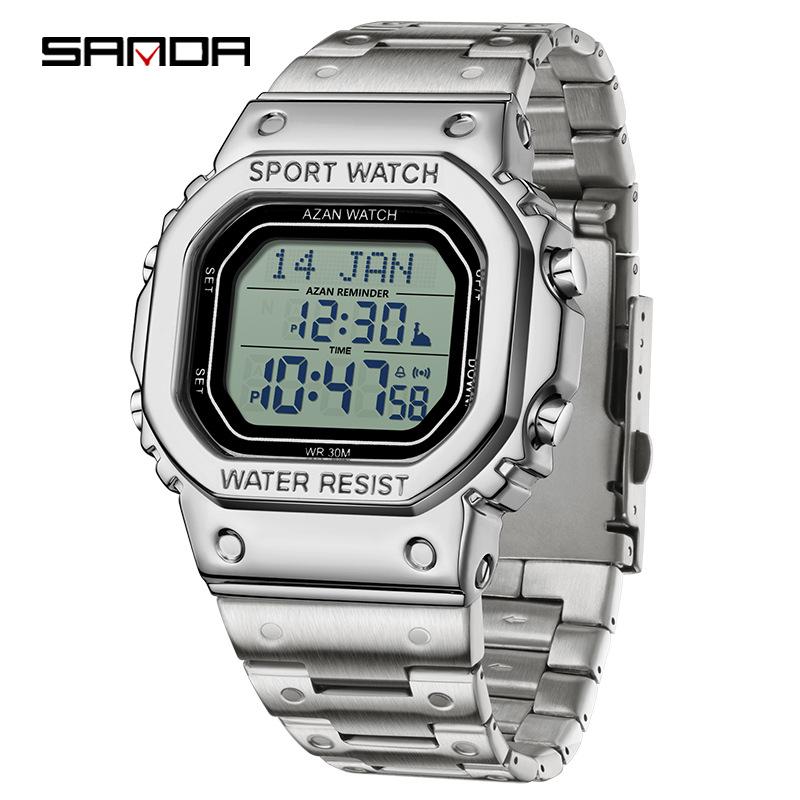 Sanda Men's Multifunctional Waterproof Electronic Watch - Middle East Exclusive, Summer Time Wristwatch