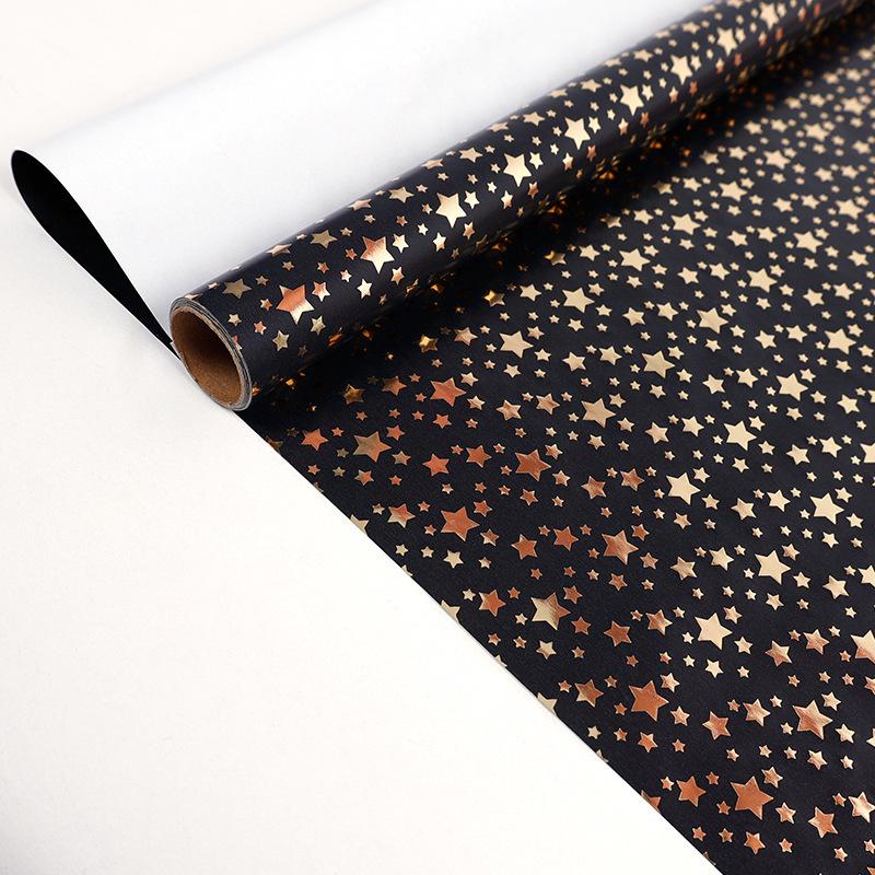 Black Gold Polka Dot and Crown Large Gift Wrapping Paper