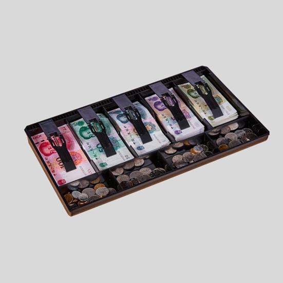 5 Grid Money Cash Coin Register Cashier Box Insert Tray Storage Drawer Organizer