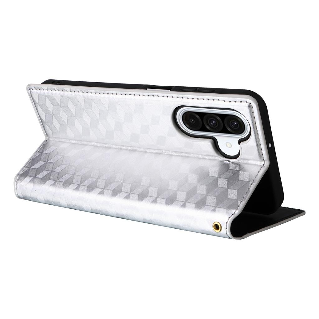 For Samsung Galaxy A17 5G Case Wallet Rhombus Imprinted Leather Phone Cover