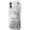 Etui do iPhone 11 Hello Kitty Liquid Glitter Kitty Head Srebrne