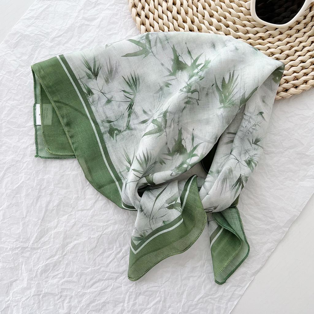 French pastoral style small fresh personalized headscarf spring travel versatile small silk scarf multi-functional tie headband tie bag
