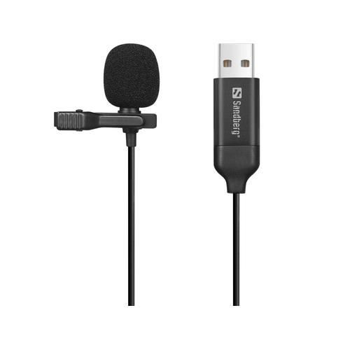 Microphone Lavalier - SANDBERG - STREAMER USB CLIP - USB Type-C - Noir - 45 g