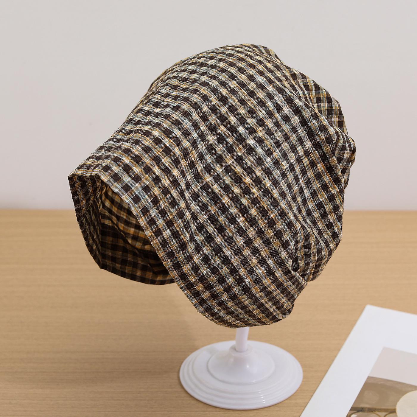 

Ретро Пустошь Клетчатая Шапочка с Черепом: Летняя дышащая шапочка-бини для женщин - Стильный, стройнящий и легкий головной платок. One Size