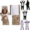 Gemütlicher Unisex Erwachsenen Tier Flanell Onsie Kostüm Pyjama mit Seitentaschen