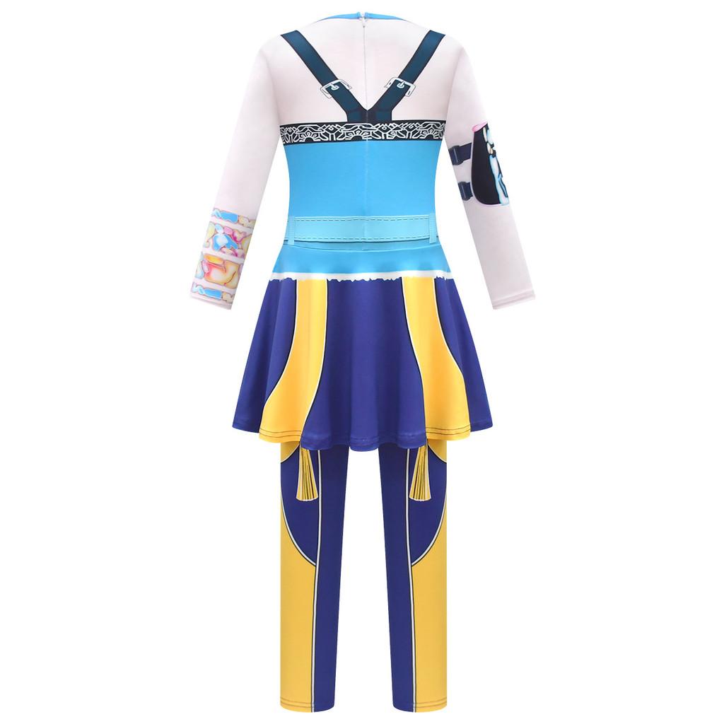 Kids Girls Anime Cartoon POP Singer Super Star Printed Jumpsuit Bag Set Halloween Cosplay Costumes