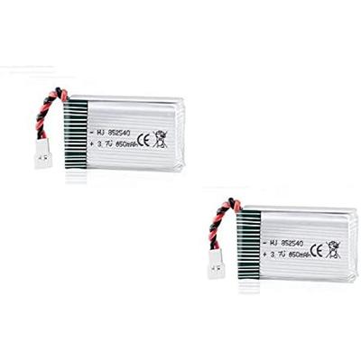 2PCS 3.7V 850mAh Rechargeable LiPo Batteries for Syma X5SC X5SW Drones – Long Flight Time – 48x25x14 Mm – Silver