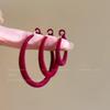 Ankola Red Flocking Large Circle Earrings for Women - Autumn/Winter Style, Bold, Versatile, High-End.
