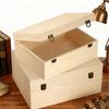 DIY Unfinished Wood Storage Box Large Unfinished Wooden Box with Hinged Lid and Front Clasp for Arts Gifts Jewelry