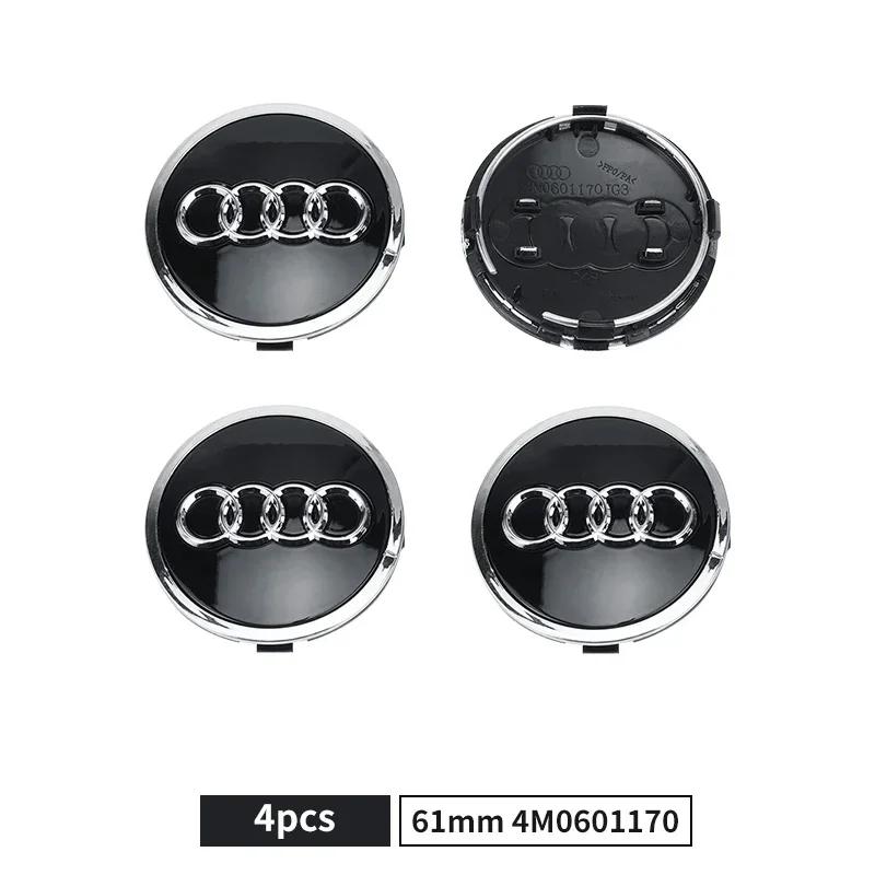 4PCS Car Badge Emblem Wheel Center Cap Hub Covers Accessories For Audi C7 C6 C5 B5 B6 B7 B8 B9 D3 Q3 Q5 Q7 TT A1 A3 A4 A5 A6