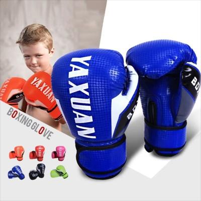1 Pair Unisex PU Leather Boxing Gloves Shock Absorption Durable Kickboxing Gloves Breathable Fighting Gloves for Kids Training