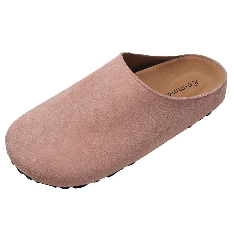 Queen Fan retro flat-bottomed bag head inner height-increasing slippers women's summer wear 2025 new soft-soled half-tow Birkenstocks