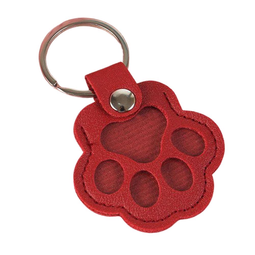 Pet Hair Keepsake Keychain PU Pet Keychains Hair Collector Cute Paw-Shaped Memorial Charm for Men Girls Wallet Women Mobile