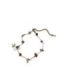 Summer Style Colorful Gravel Necklace & Bracelet Set - Versatile, Niche, and Girlish Clavicle Chain for Women’s Fashion