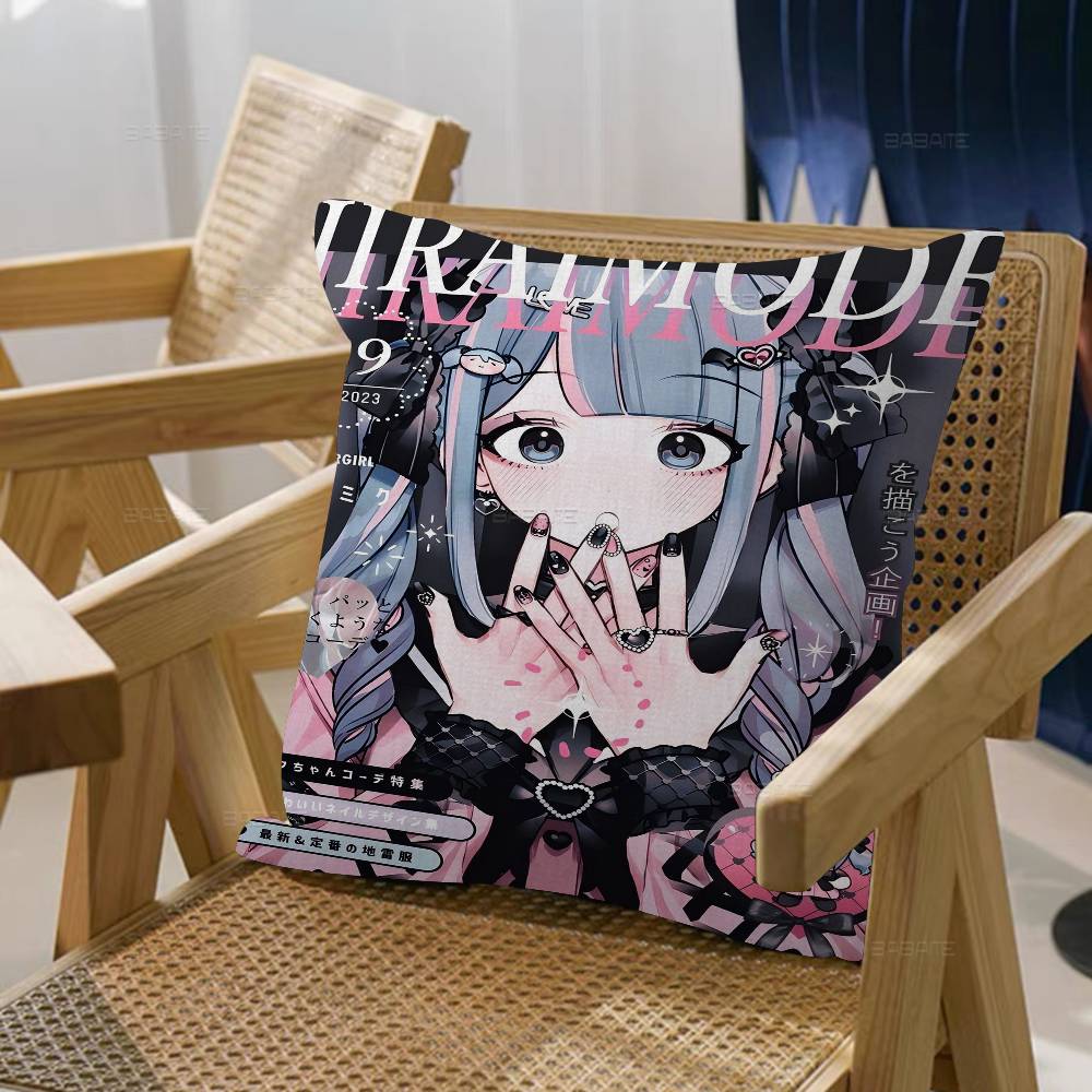 H-Hatsunes Role Anime M-Miku Pillow Cover Sofa Cushion Cover Home Room Decoration Children Gift