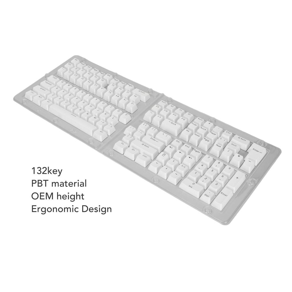 132 Key PBT Keyboard Keycaps OEM Height Secondary Injection Molding   Combination Matte Keycaps for Mechanical Keyboard