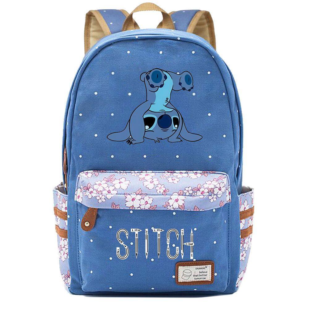Lilo Stitch Backpack In Pink Or Blue Perfect For School Or Travel Made From High-quality Oxford Cloth