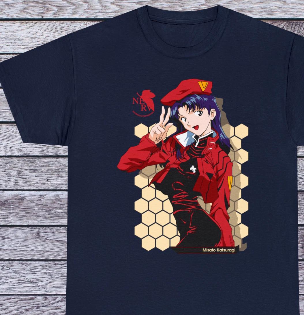 Waifu Girl Misato Katsuragi Shirt Japanese Anime Manga Neon Genenesis Evangelion 4XL