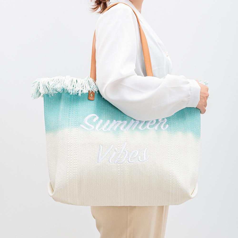 New Embroidered Canvas Shoulder Bag for Beach and Vacation