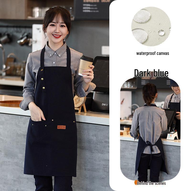 Anpassad Canvas Midjeförkläde - Barista, Mjölkte, BBQ, Catering Arbetskläder för Kvinnor