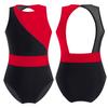 Kids Girls Sleeveless Round Neck Mesh Patchwork Hollow Back Contrast Color Dance Gymnastics Leotards