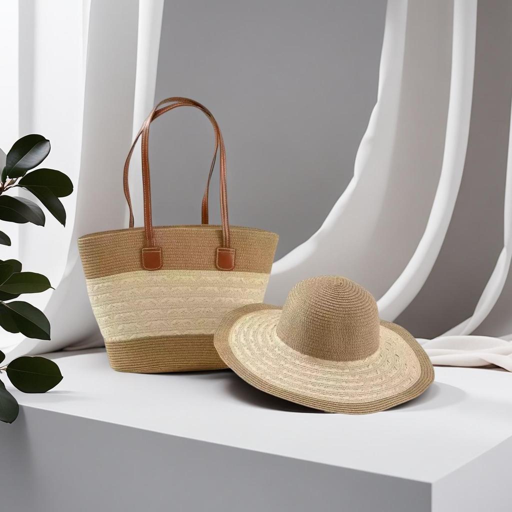 Trendy French One-Shoulder Straw Tote: Large-Capacity Woven Beach & Vacation Handbag for Women