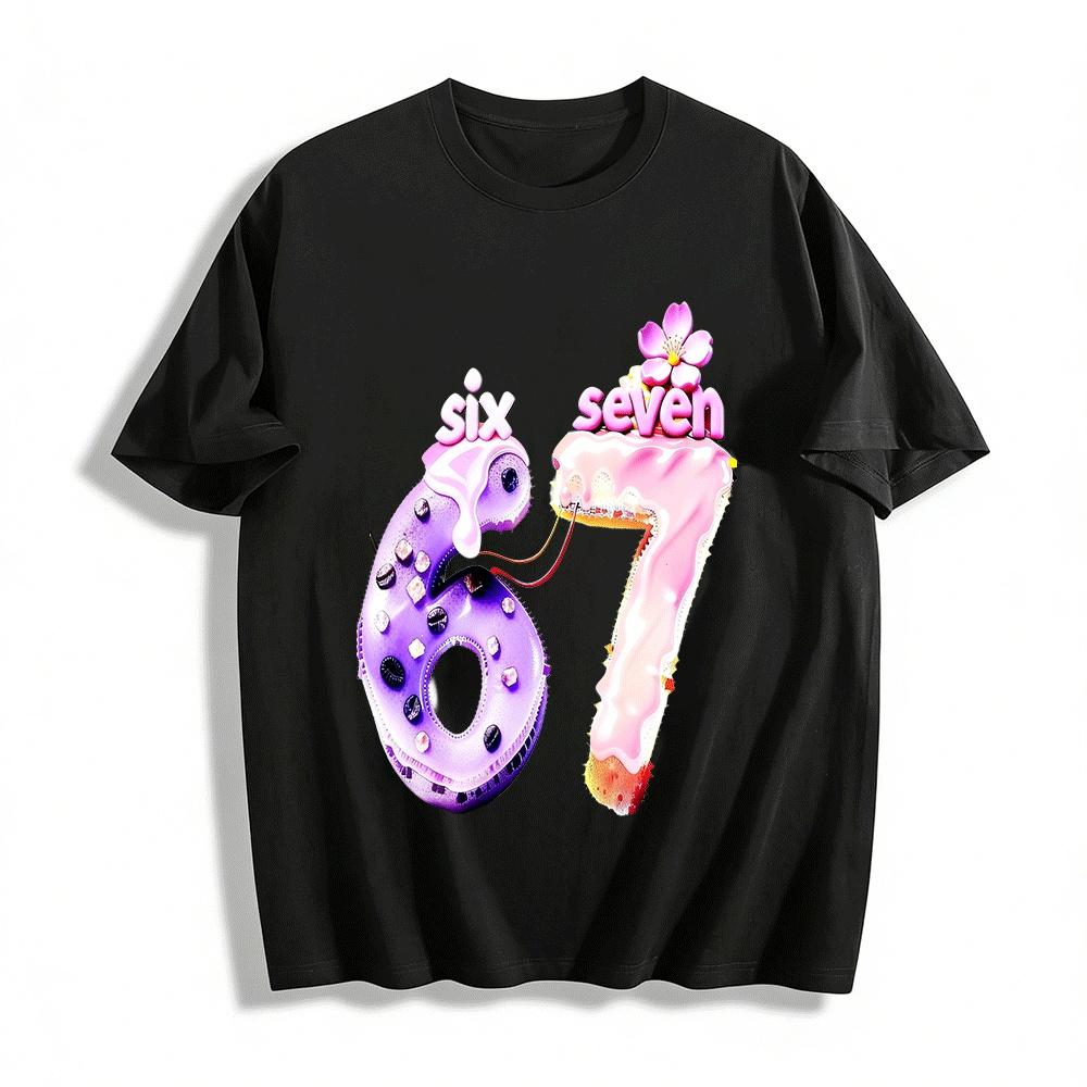 Sweet Style Number 67 Food Print Casual Top For Kids Pure cotton T-shirt XXS