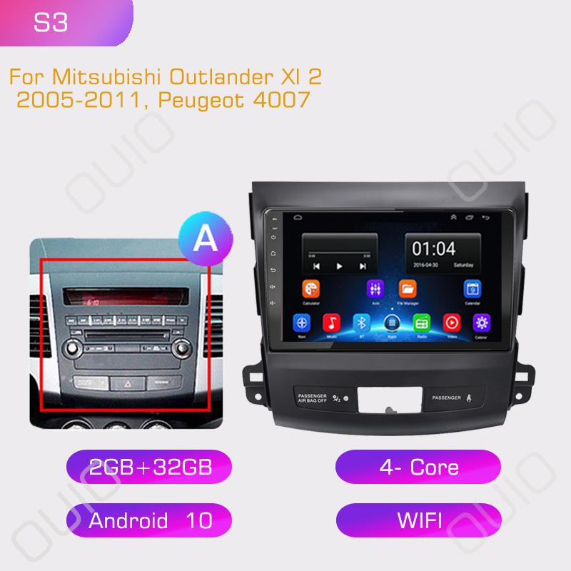 2din Android10 Car Radio Multimedia Carplay Auto GPS Navigation For Mitsubishi Outlander Xl 2 2005-2011 For Citroen C-Crosser